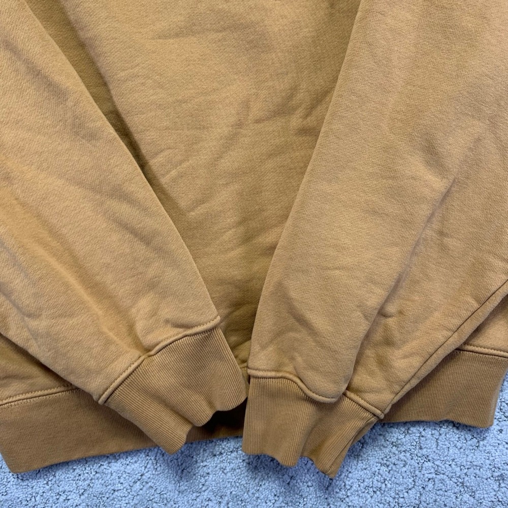 H&M Blank Staple Hoodie XS Yellow Orange Sweatshirt Pullover Heavy Oversized - Picture 9 of 13